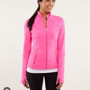 Lululemon Jacket Women's 10 Pink Full Zip Fitted With Zip Pockets